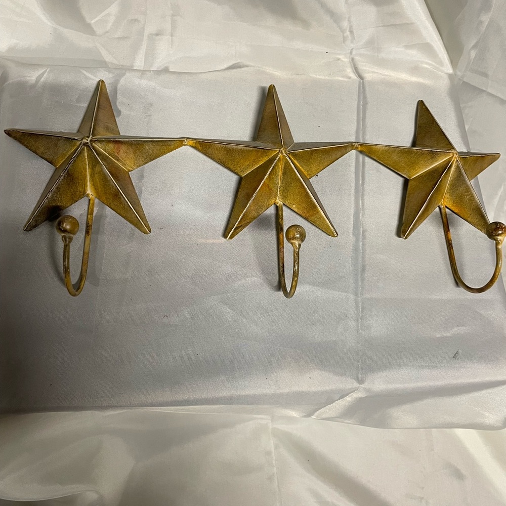 Gold Star Wall Hook Rack - Decorative Home Wall Decor